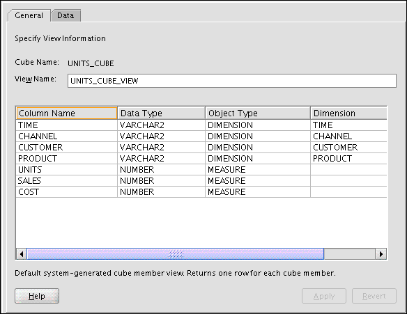 Units Cube View property sheet