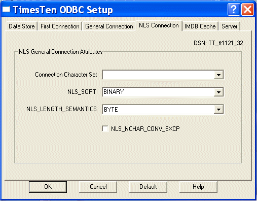 NLS connection attributes